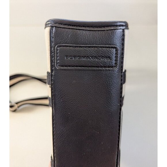 New BCB Max Azaria Canvas Bag Tote Black And Natural - Picture 4 of 12